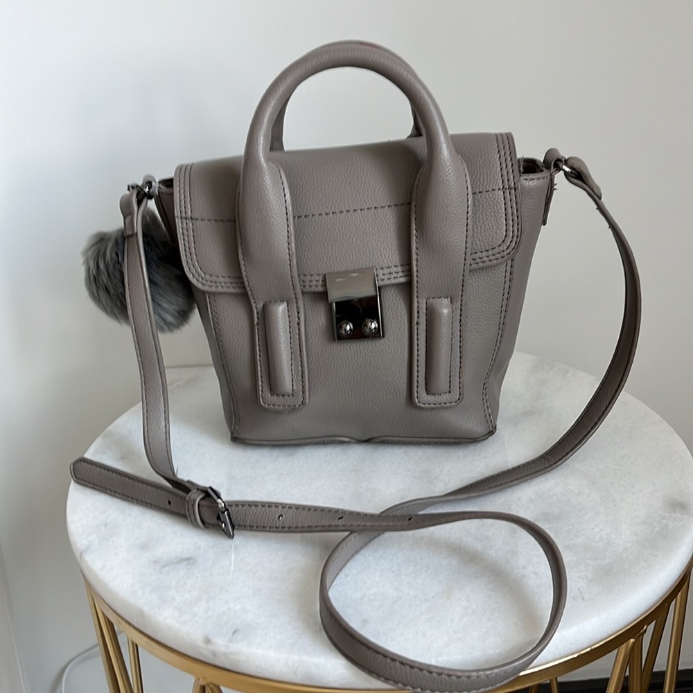 LIONEL Double Top Handle Crossbody Stone Gray Bag